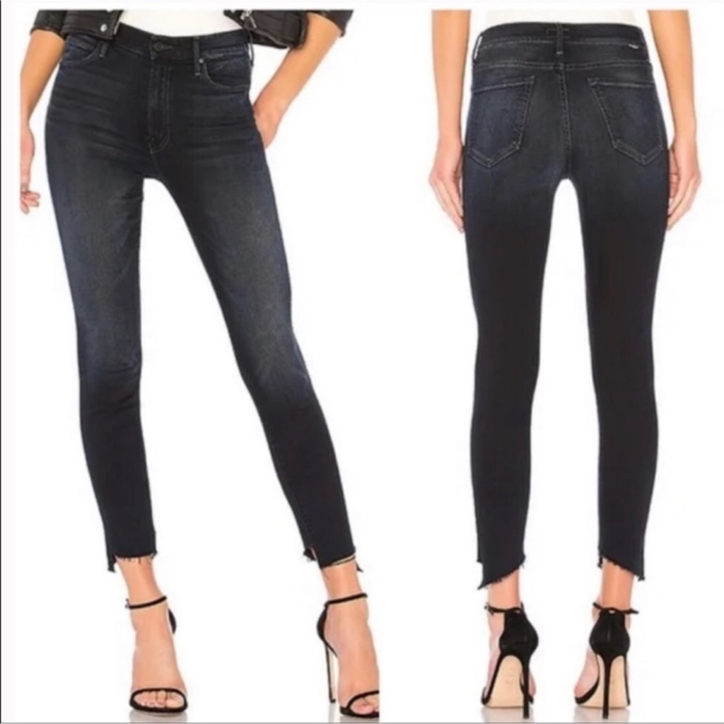 Mother Women's Skinny Jeans In Washed Black